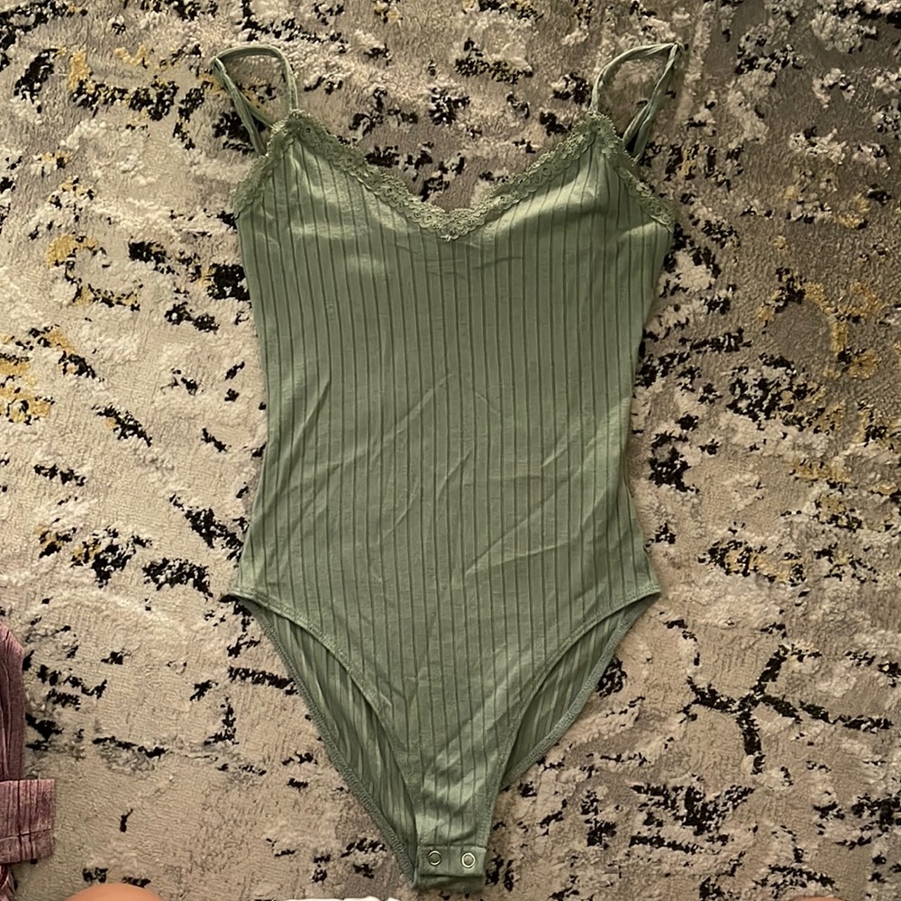 Forever 21 Ribbed Bodysuit with Lace